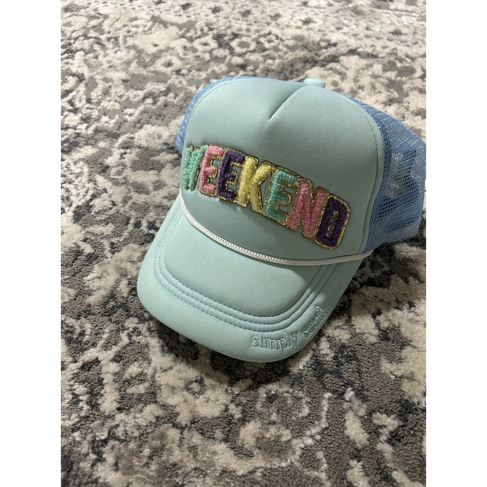 Blue Simply Southern Adjustable Women's Trucker Hat "weekend"